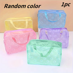 Floral Translucent Toiletry Bag Travel Storage