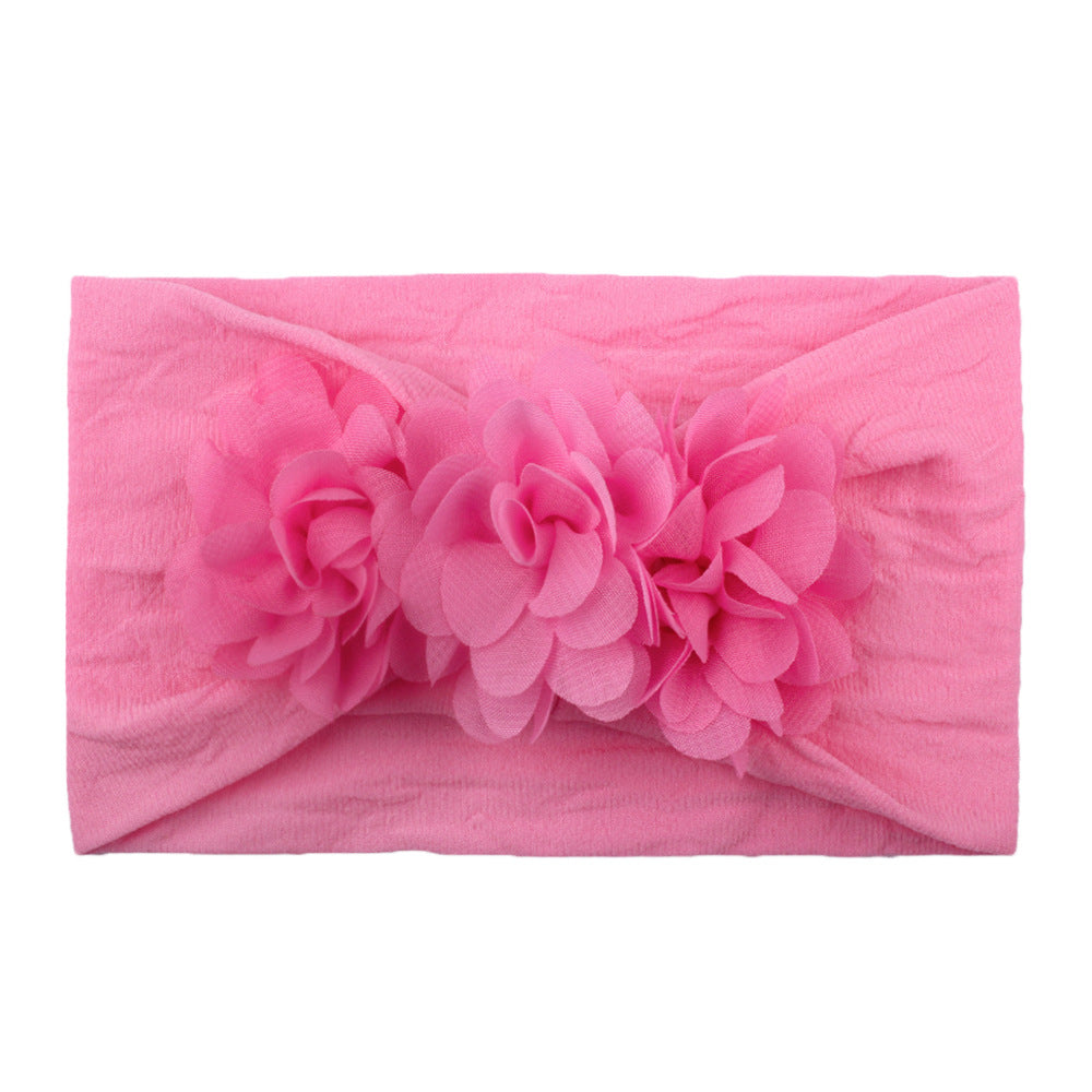 Baby Girls Nylon Three Flower Headband Hair Accessories