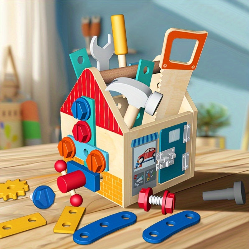 Wooden Repair Tool Kit Toy Building Blocks Gift