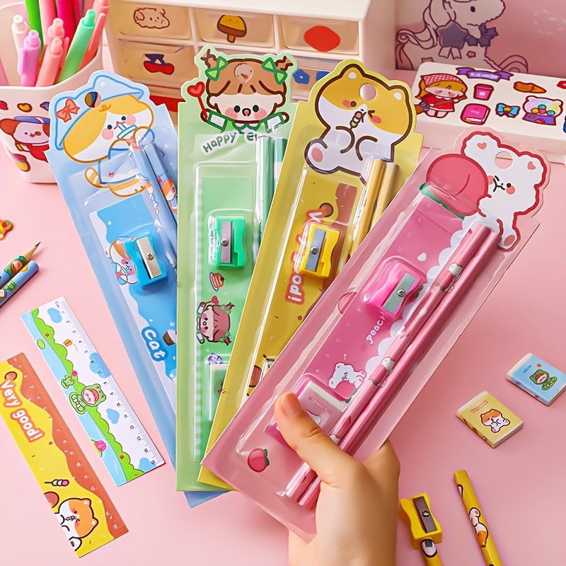 Cartoon Pencil Set - Student Learning Stationery - Small Gift