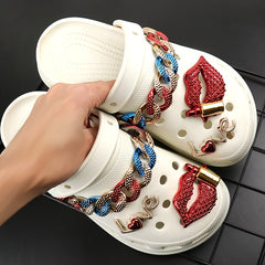 Red Bling Shoe Decorations Shoe Accessories