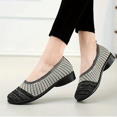 Women's Knit Flat Shoes Comfortable Slip On Casual Driving Flats