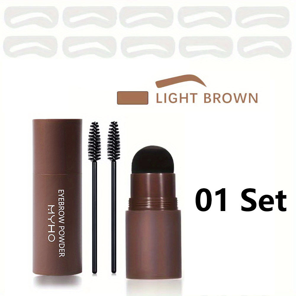 Eyebrow Stamp Stencil Kit Brow Shaping 10 Stencils 2 Brushes Long Lasting Hai