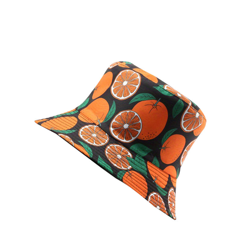 Men's Sunscreen Sunshade Sun Hat Fruit Pattern Print Double-sided Bucket Hat