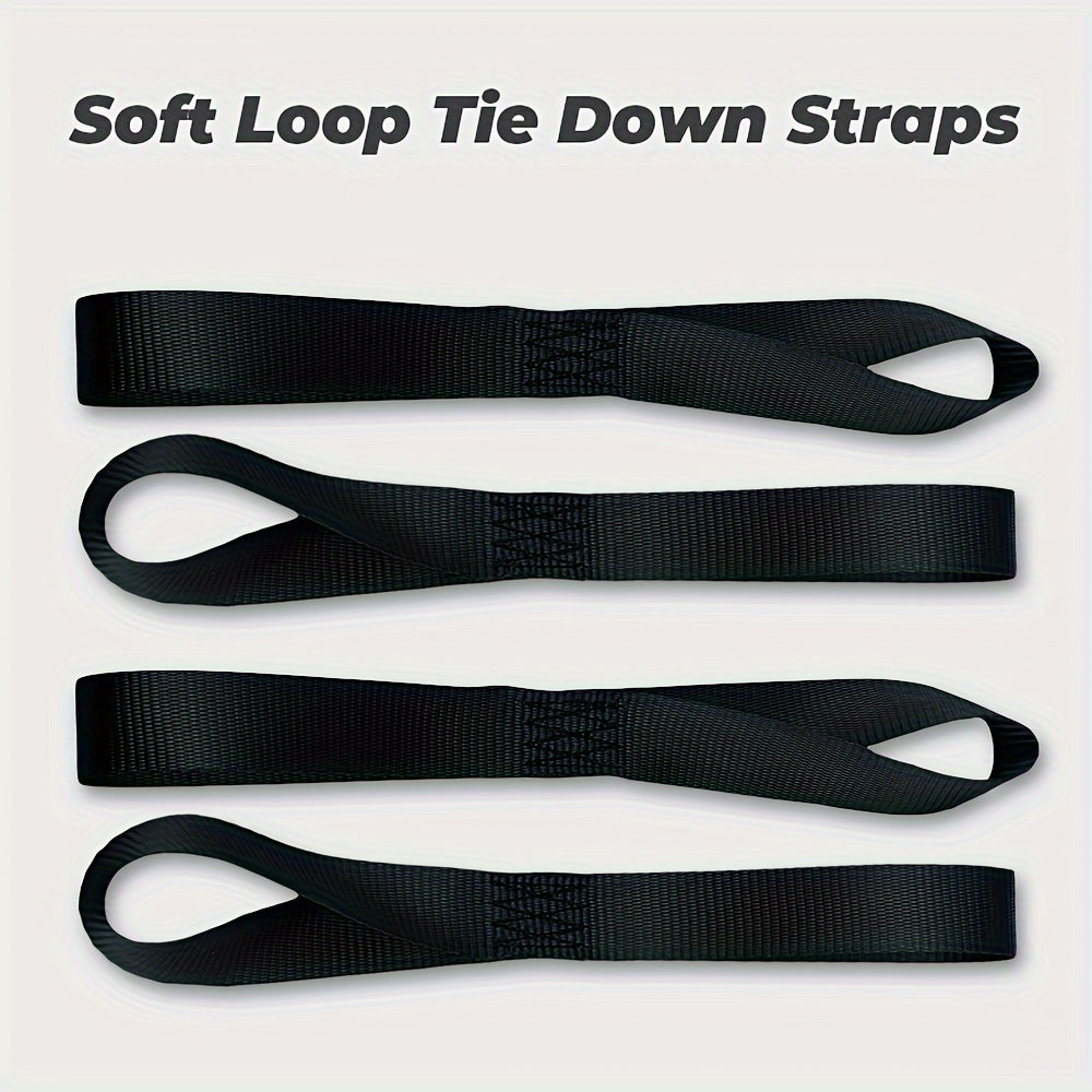 4pc Soft Loop Tie Down Straps for Motorcycle Scooter Dirt Bike Garden Equipment