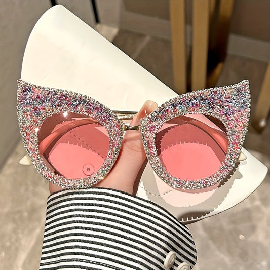 Cat Eye Sunglasses Glitter Rhinestone UV400 Sun Shades