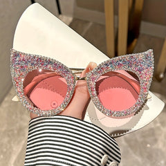 Cat Eye Sunglasses Glitter Rhinestone UV400 Sun Shades