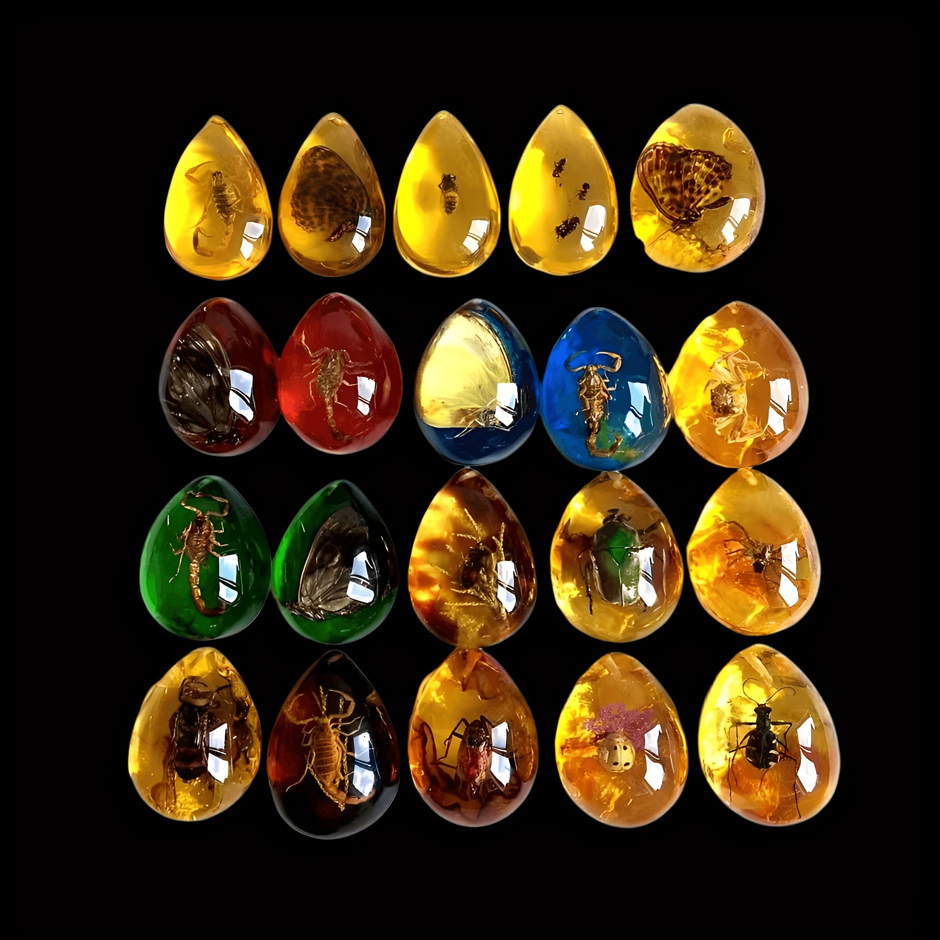 Resin Amber Green Pendant Necklace - Various Styles