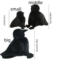 Realistic Crow Stuffed Animal Soft Plush Bird Toy Gift