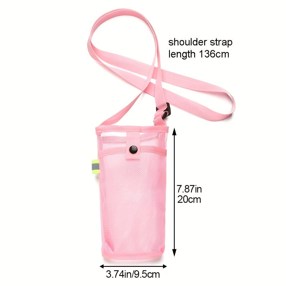 Water Bottle Holder Bag with Adjustable Shoulder Strap for Outdoor Activities