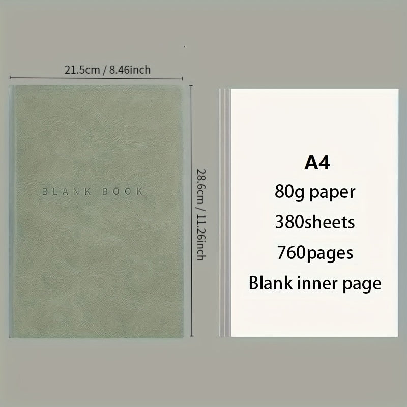 Faux Leather Notebook Blank Book For Creative Work