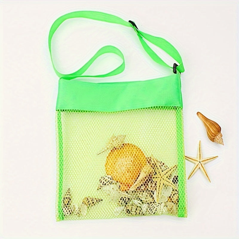 Shell Collection Pouch Storage Beach Toy Bag with Shoulder Strap