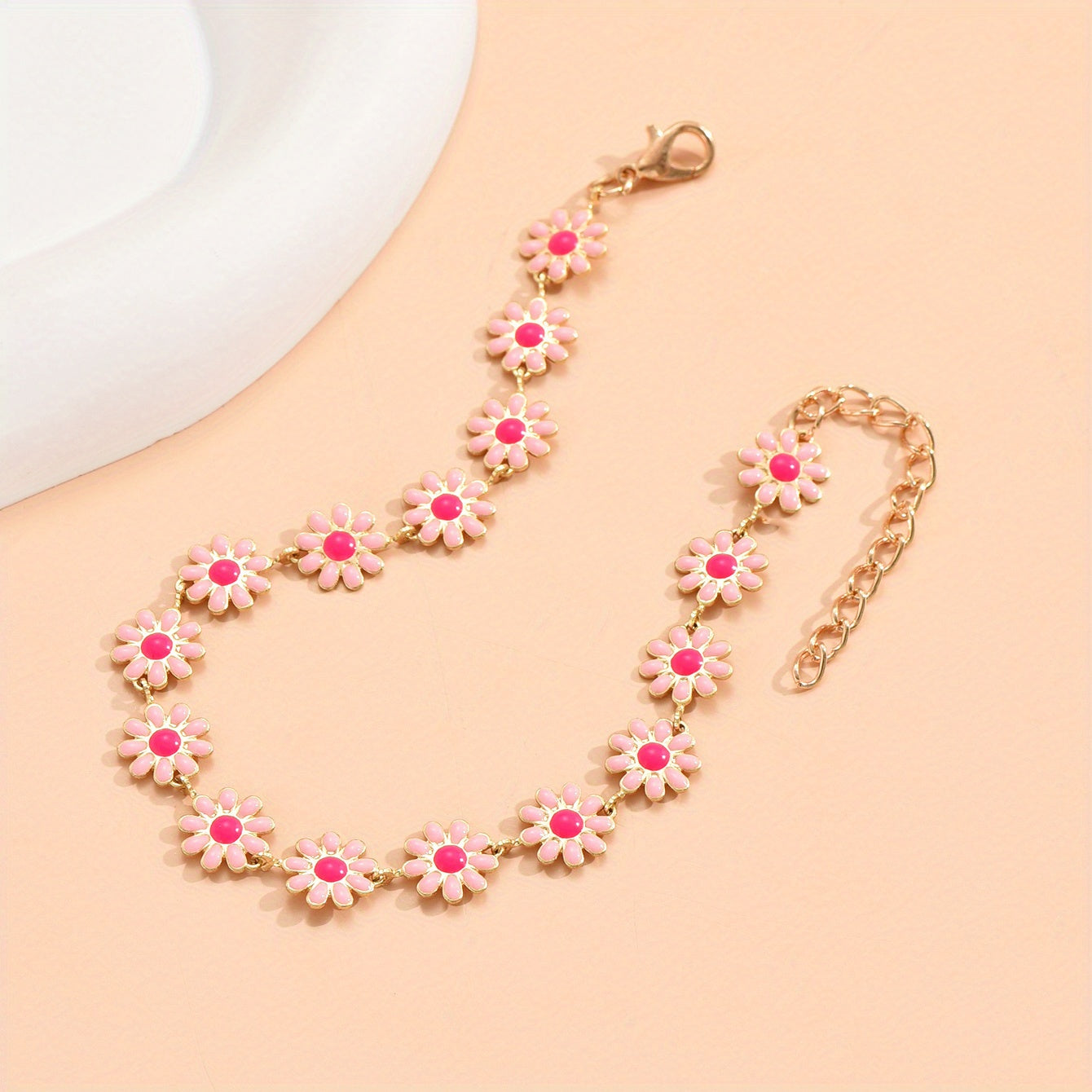 Women's Small Dropping Oil Flower Anklet Beach Jewelry