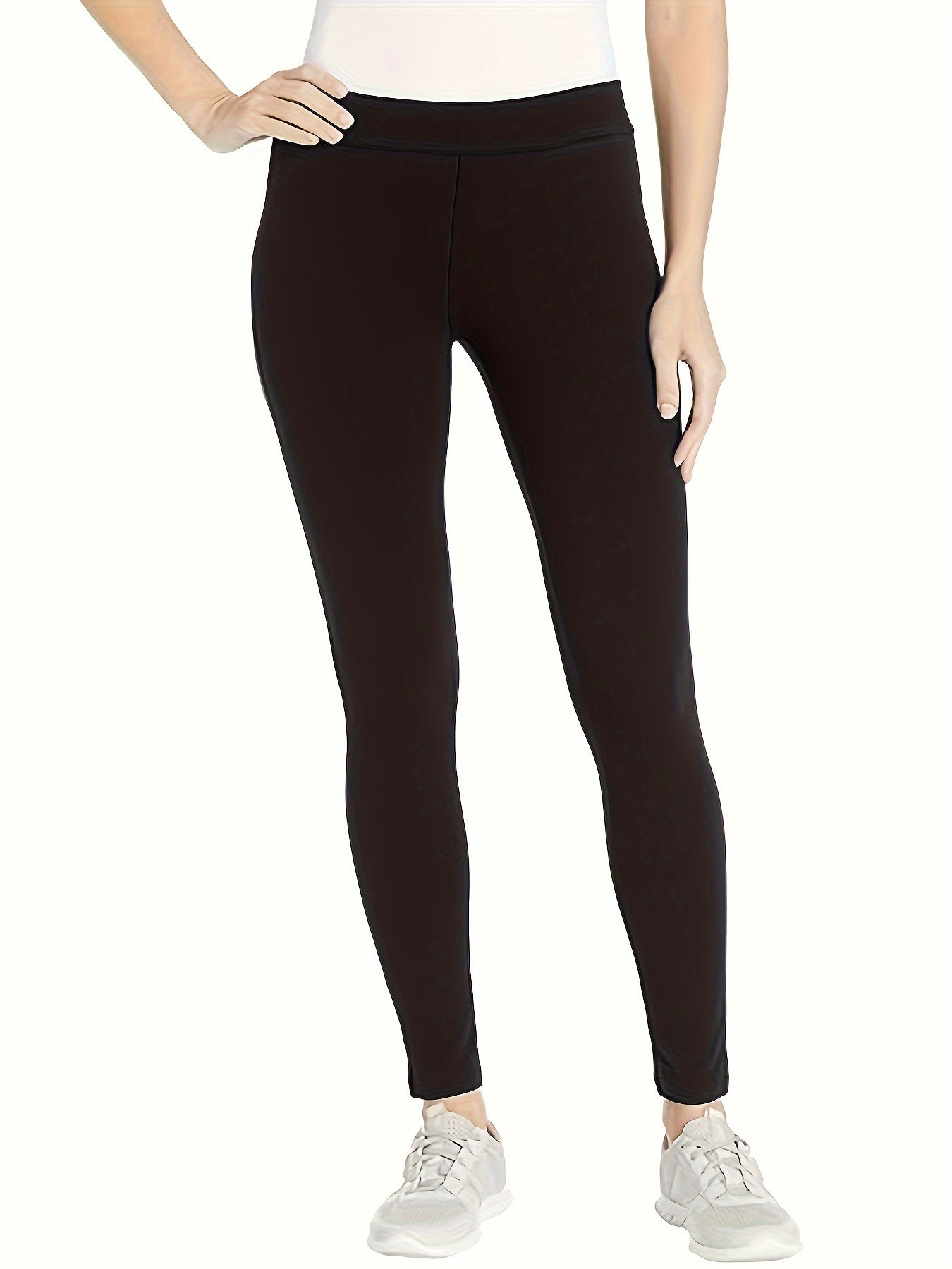  Casual Pants Women's Plus Solid Elastic High Rise Medium Stretch