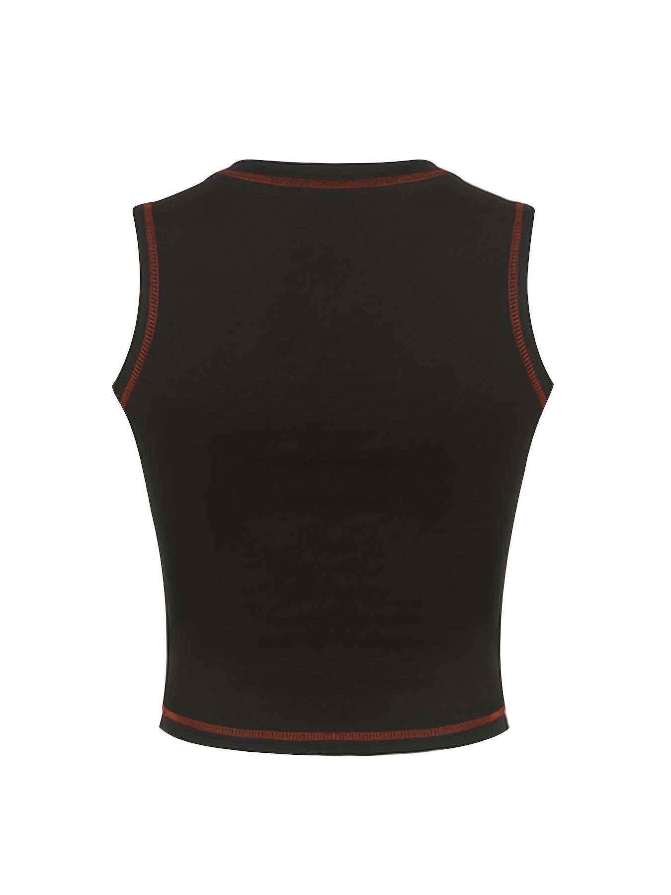 Letter Print Crop Top Y2k Sleeveless Crop Tank Top For Summer Women
