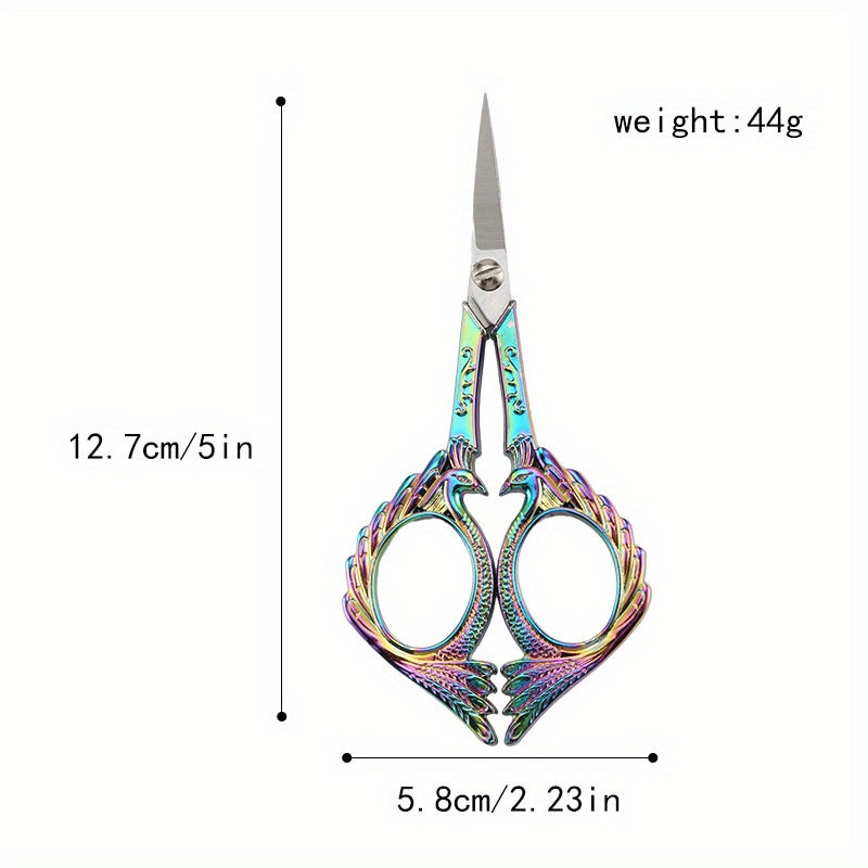 Vintage Peacock Scissors Stainless Steel Zinc Alloy Pointed And Sharp