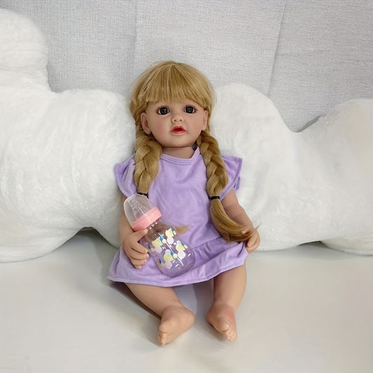 55 88 Cm Soft Full Body Enamel Reborn Doll Long Hair for Girl