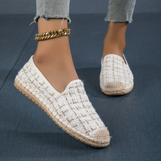 Women's Plaid Slip On Espadrille Shoes Lightweight & Comfortable