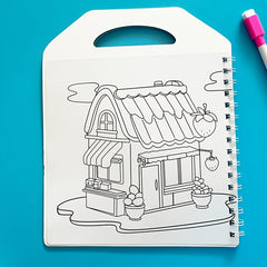 Reusable Magic Water Coloring Book & 6 Pens Set
