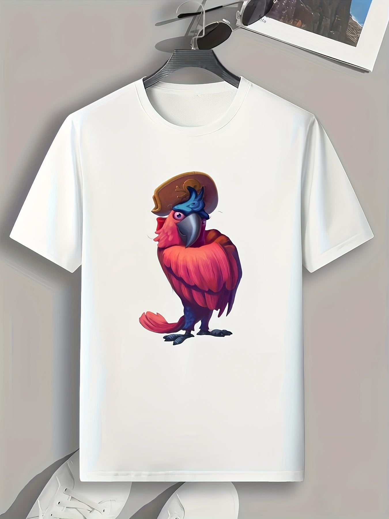 Parrot Print Men's Graphic T shirt for Summer