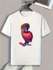 Parrot Print Men's Graphic T shirt for Summer