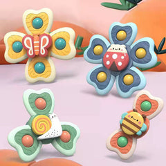 Colorful Cartoon Animal Suction Cup Spinning Top Toy