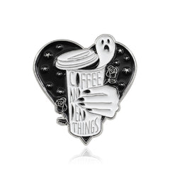 Coffee And Dead Things Ghost Brooch