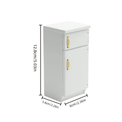 1:12 Scale Vintage Dollhouse Fridge Double Doors Wood Construction