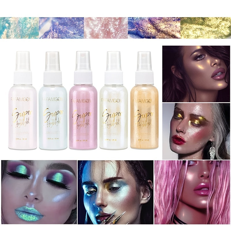 Colorful Body Highlighter Spray Fine Glitter Golden Powder