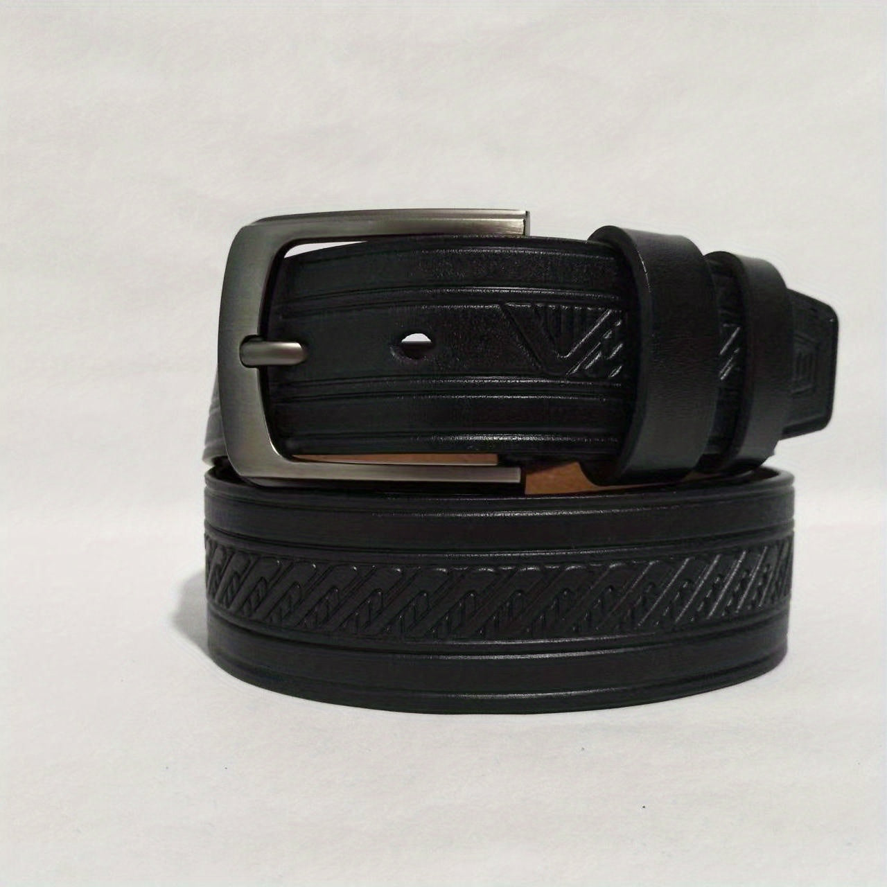 Men's Vintage Plaid Pattern Business Belt
