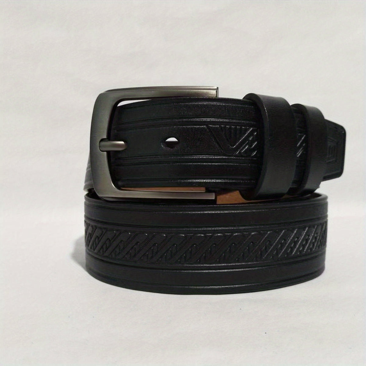 Men's Vintage Plaid Pattern Business Belt