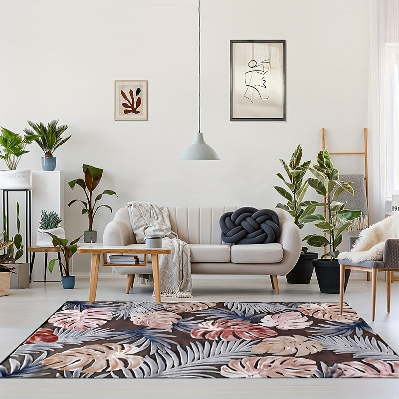 Maple Leaf Pattern Area Rug Soft Carpet for Living Room Bedroom