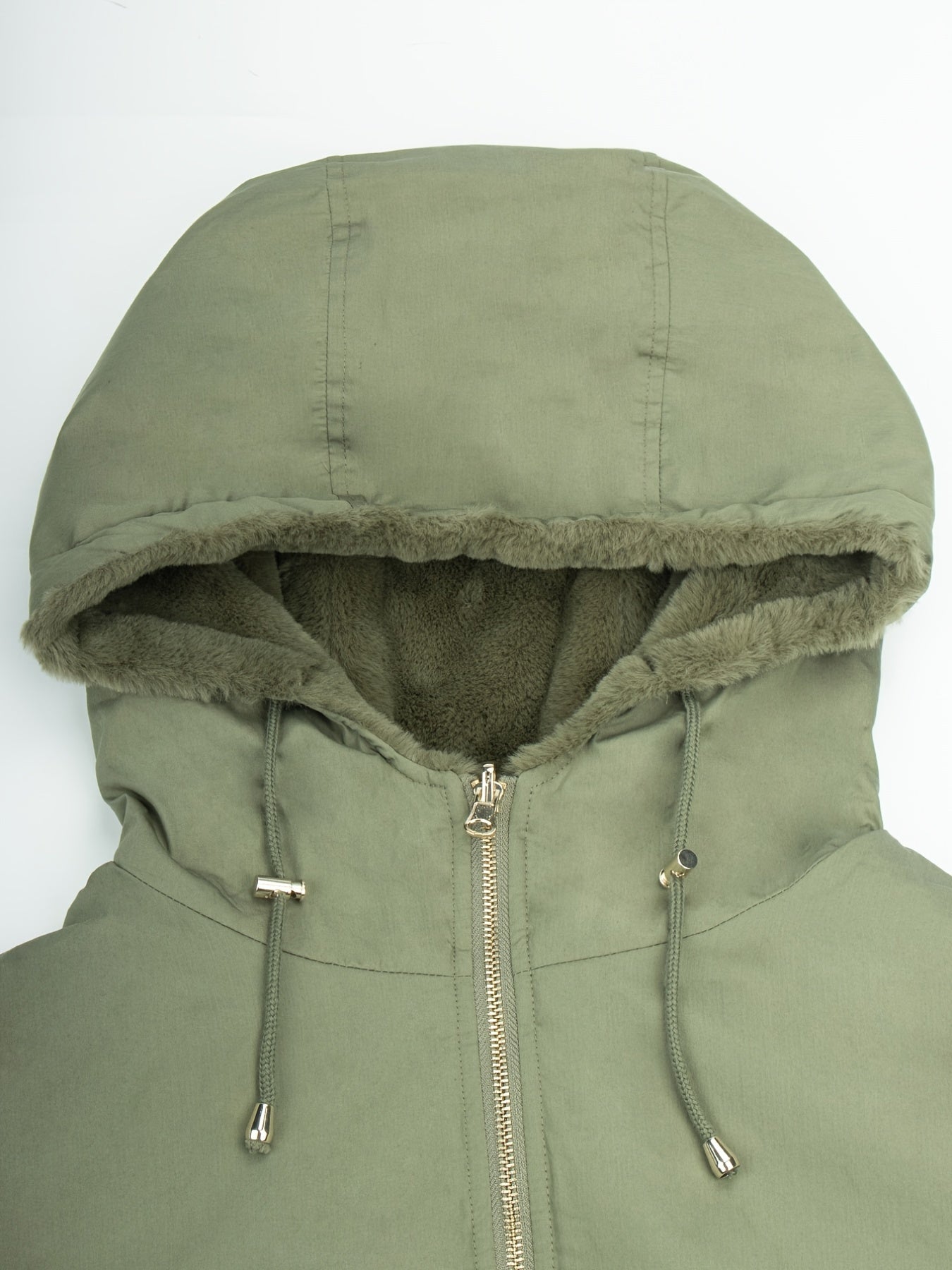 Women's Solid Long Sleeve Warm Jacket Zip Up Casual Outerwear