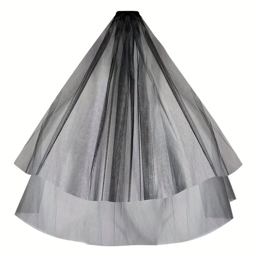 Double Layer Veil for Brides with Comb