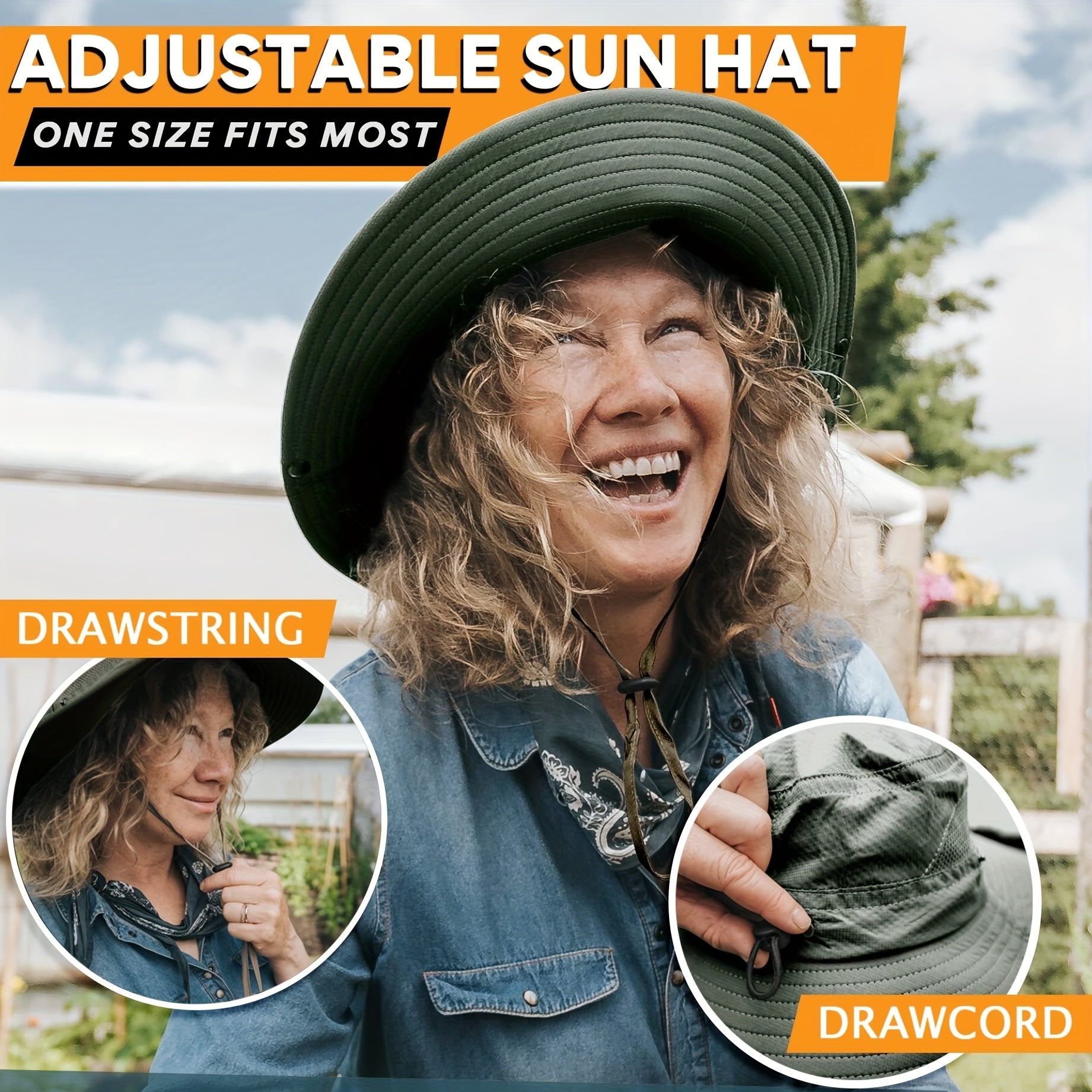 Wide Brim Sun Hat UV Protection Outdoor Bucket Hat Unisex Boonie Hats