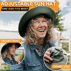 Wide Brim Sun Hat UV Protection Outdoor Bucket Hat Unisex Boonie Hats