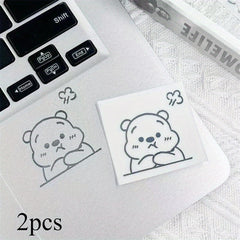 Cute Bear Luggage Sticker - Single Use Decal for Devices & Suitcases