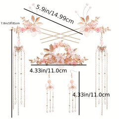 Ancient Style Hairpin With Tassel Flower Costume Headdress Hair Accessories