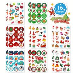 Christmas Theme Non Repeating Stickers Xmas Winter Holiday Party Stickers