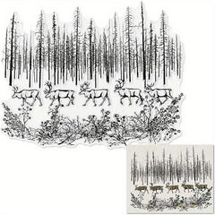 Deer Trees Transparent Stamps for DIY Scrapbooking