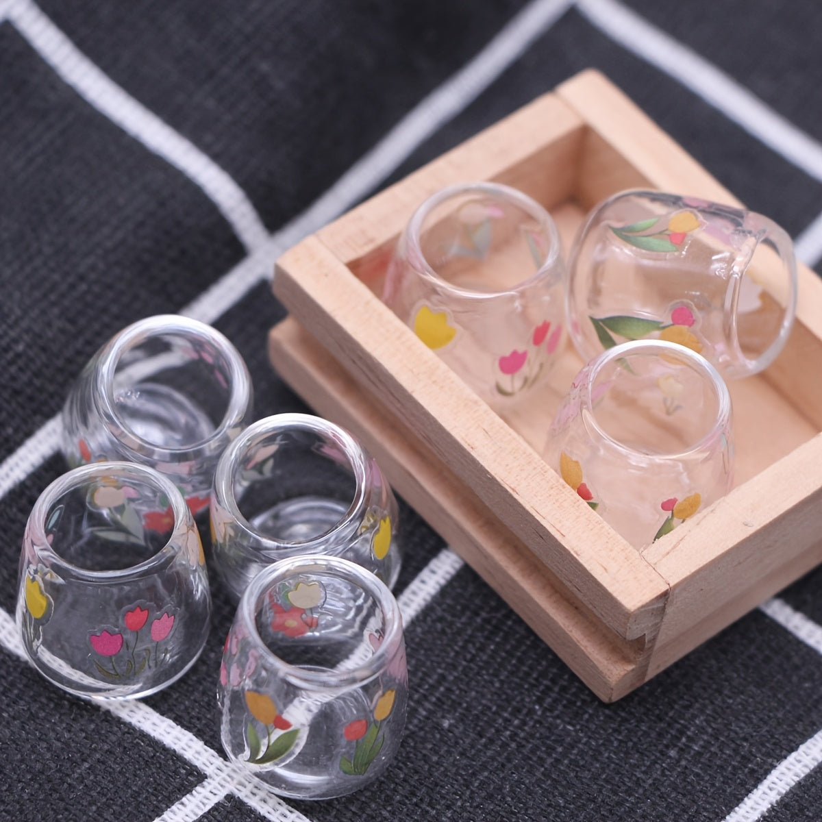 Micro House Dollhouse Cup Model Ornament DIY Scene Gift