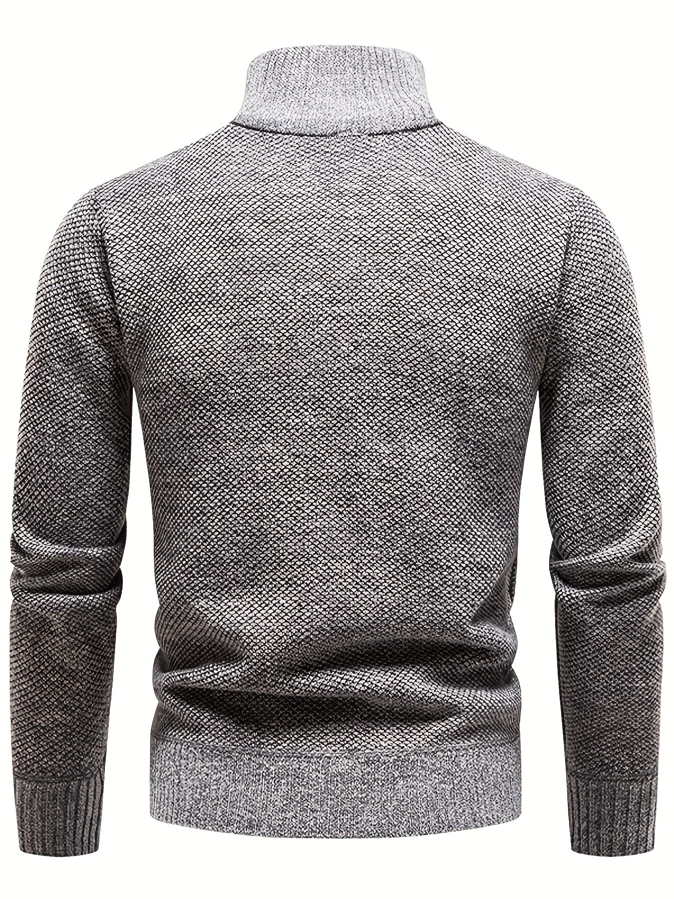 Men's Herringbone Twill Pullover Sweater - Fall Winter High Neck Stretch Jacket