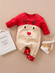 Adorable Elk Shape Baby Long Sleeve Bodysuit