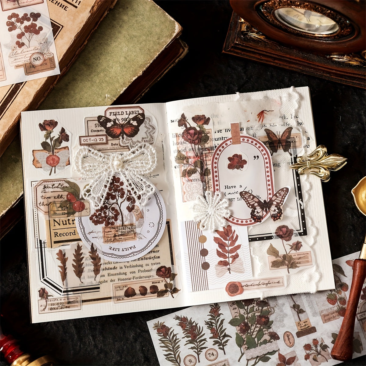 6 Sheets Plant Pattern Washi Paper Tape Stickers