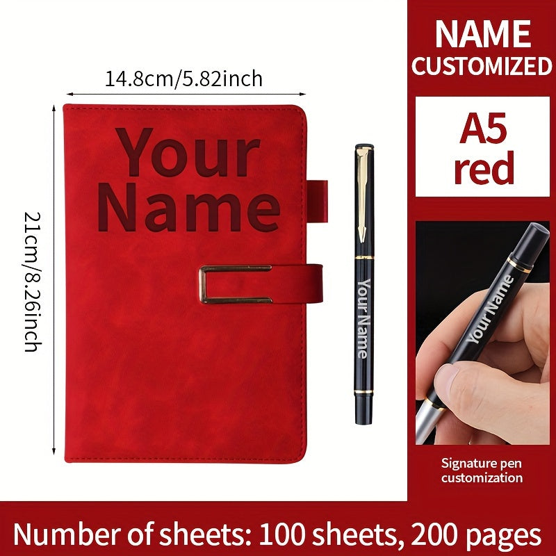 Custom A5 Notebook Personalized Soft PU Leather Journal Gray/Brown