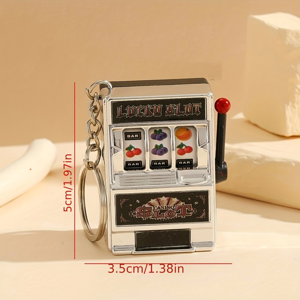 Fruit Game Machine Key Chain Fun Quiz Car Key Pendant Father's Gift