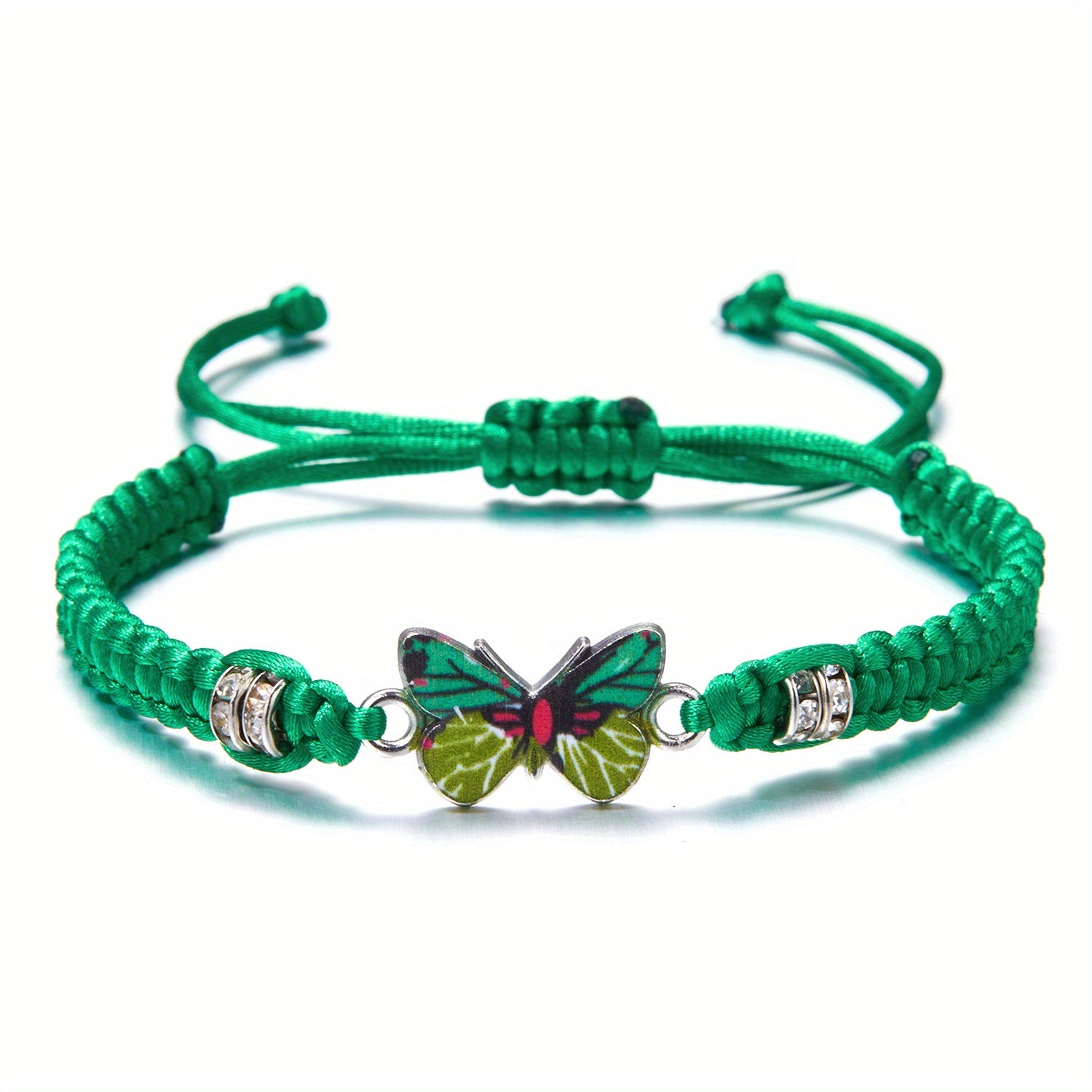 Butterfly Charm Rhinestones Adjustable Bracelet Boho Style