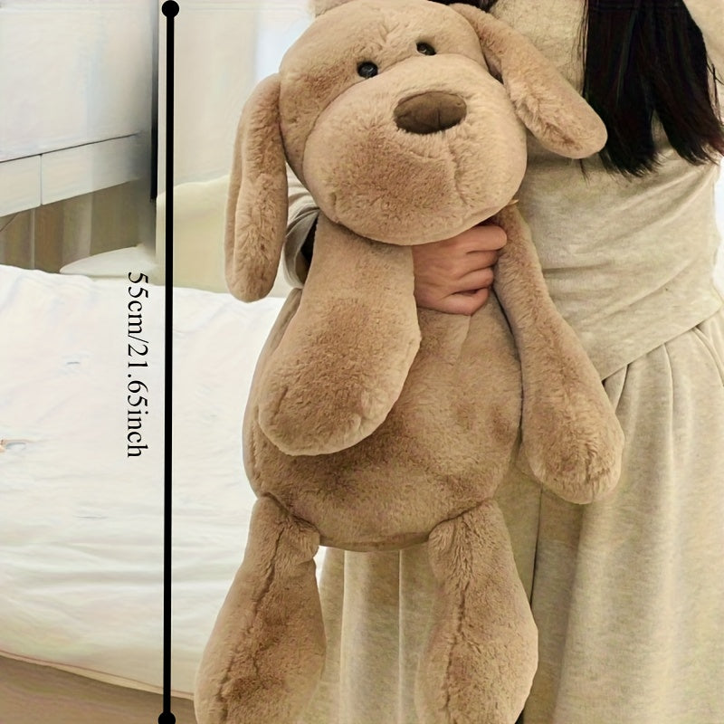 Soft Beige Stuffed Dog Plush Toy for Party Decor and Photography Props