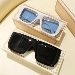 Oversized Flat Rectangular Sunglasses
