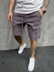 Men's Loose Fit Cotton Cargo Shorts with Pockets